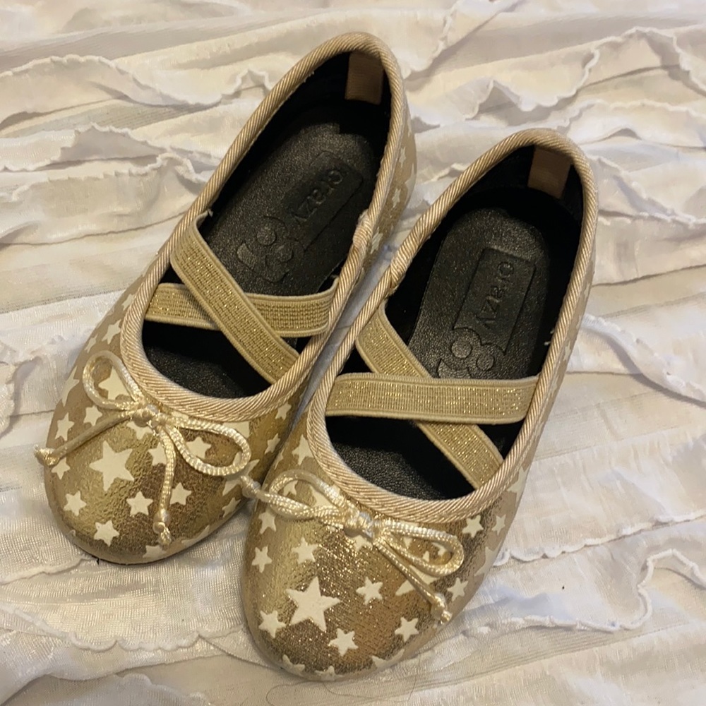 Crazy 8 gold ballet shoes